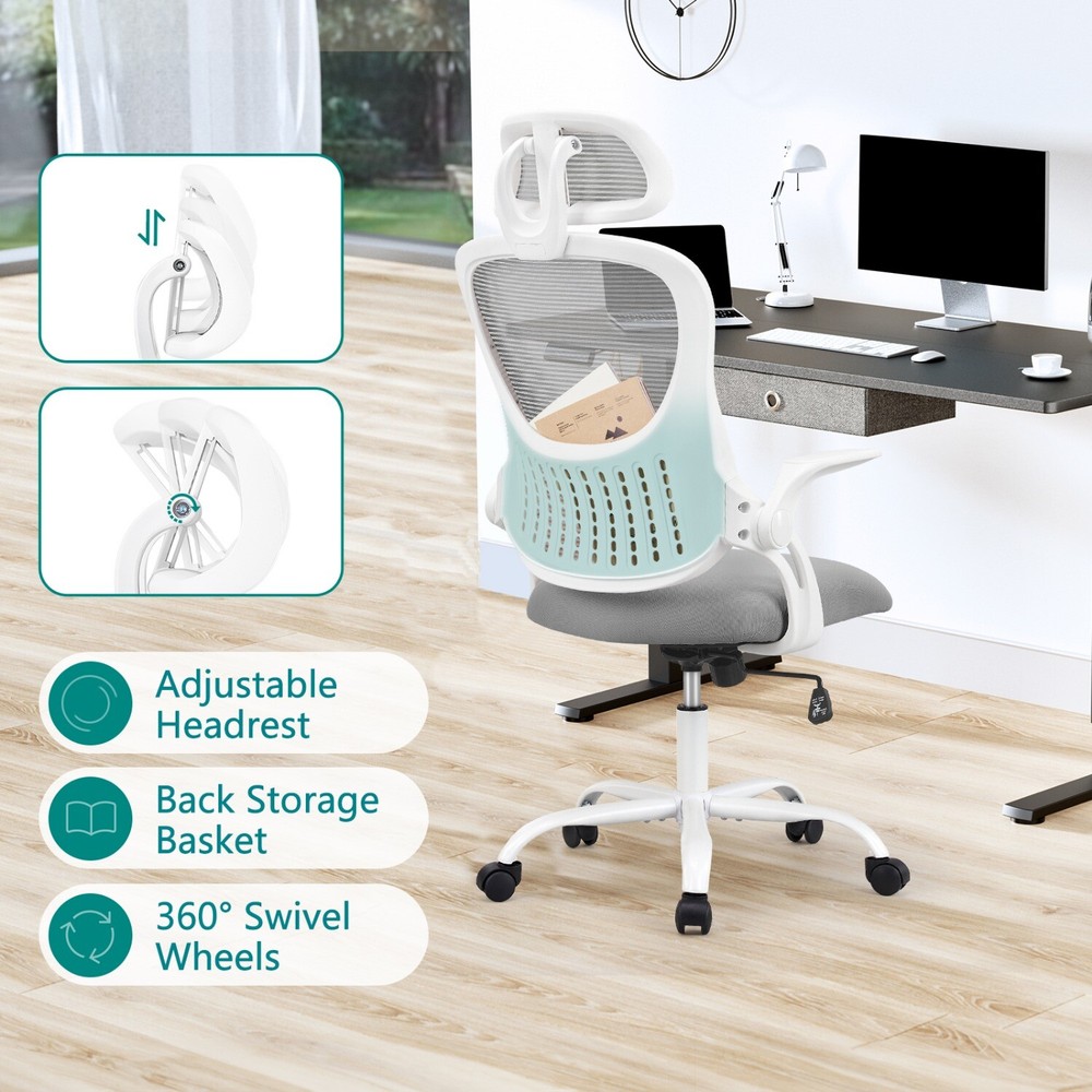 High-Back Ergonomic Computer Desk Chair,Mesh Rolling Home Office Work Task Chair