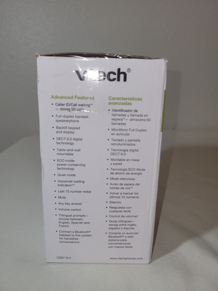 VTech 2 Handset Cordless Phone System - Bluetooth - CS6719-2. New Open Box