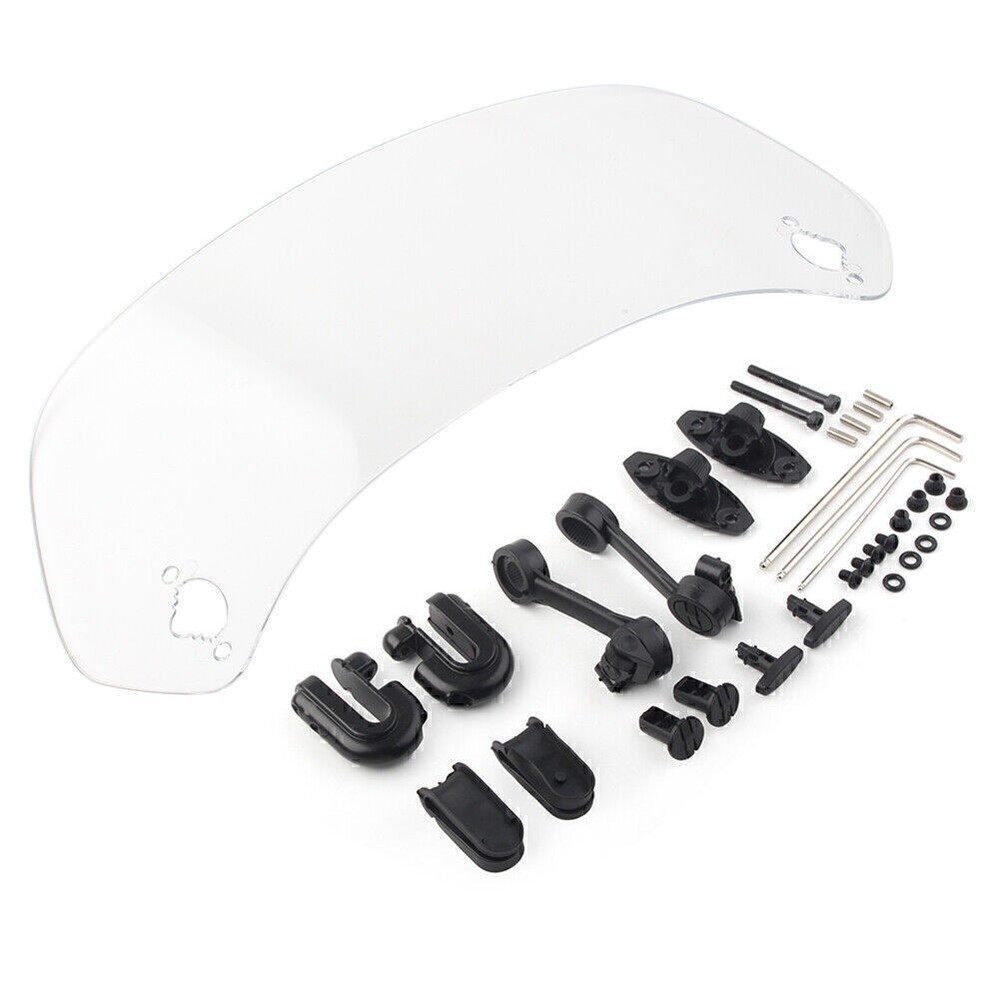Clear Motorcycle Adjustable Clip On Windscreen Extension Spoiler Wind Deflector