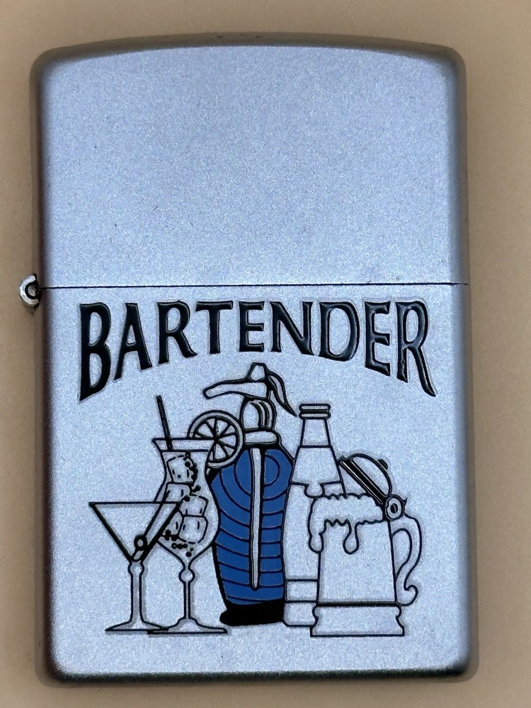 Vintage 2003 Bartender Work Series Chrome Zippo Lighter NEW