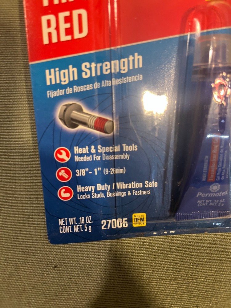Permatex 27005 Red Threadlocker .18 oz. (5g)