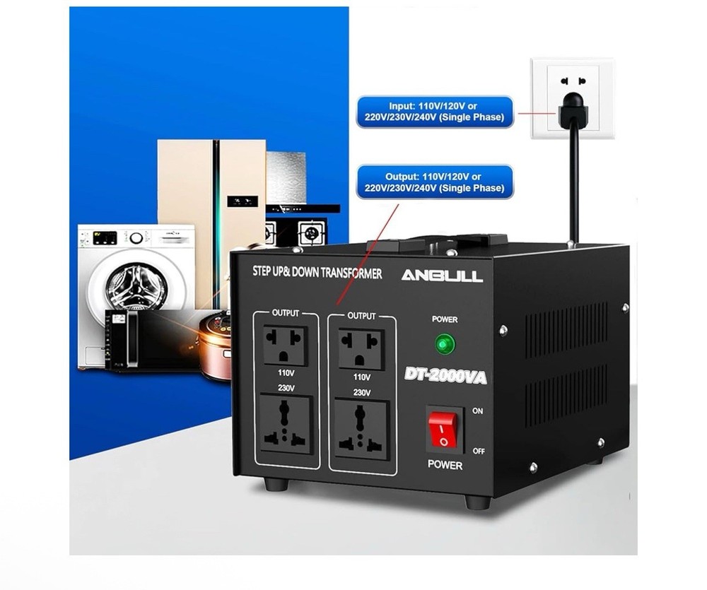 Anbull 2000 Watt Voltage Transformer Step Up/ Step Down
