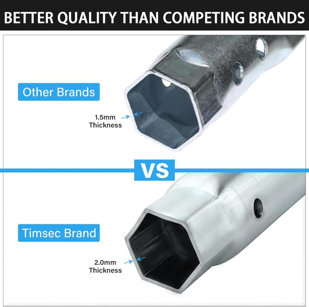 RV Water Heater Element Wrench Socket - Dual Hex Anode Rod Socket, 1-1/16" X 1-1