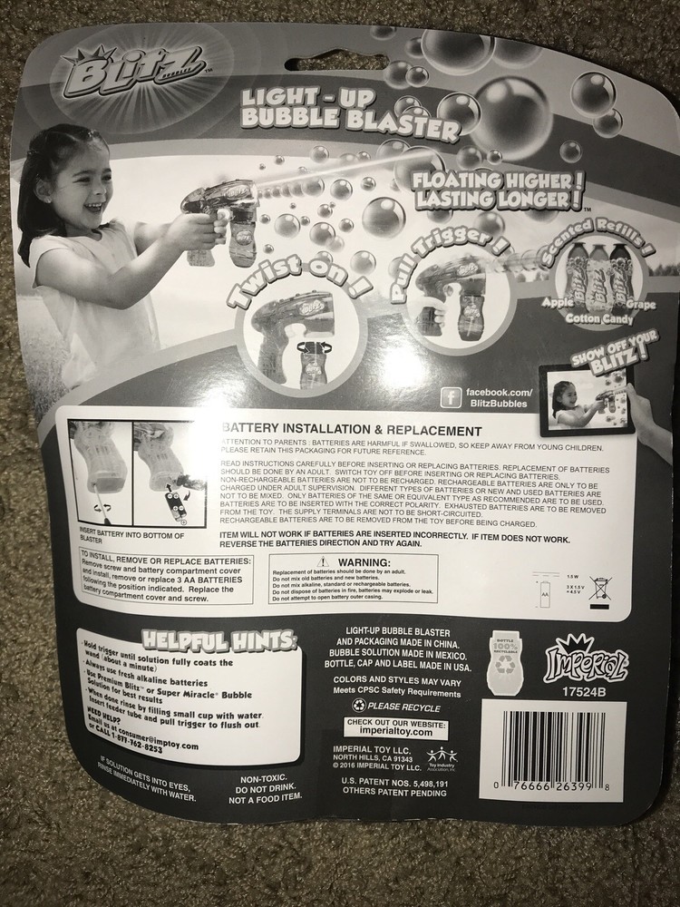 Blitz Light-Up Bubble Blaster Bubble Making Toy Gun