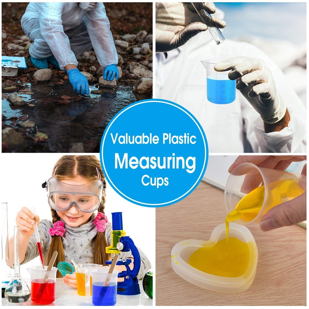 30 Pack 100ml/3.4oz Plastic Beakers Epoxy Mixing Cups, Plastic Graduated Cups...
