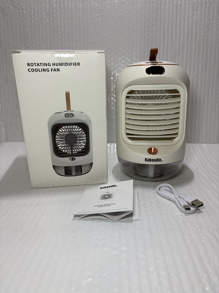 Kaboodle Rotating Humidifier Cooling Fan - 2-in-1 Portable Mini AC! Compact