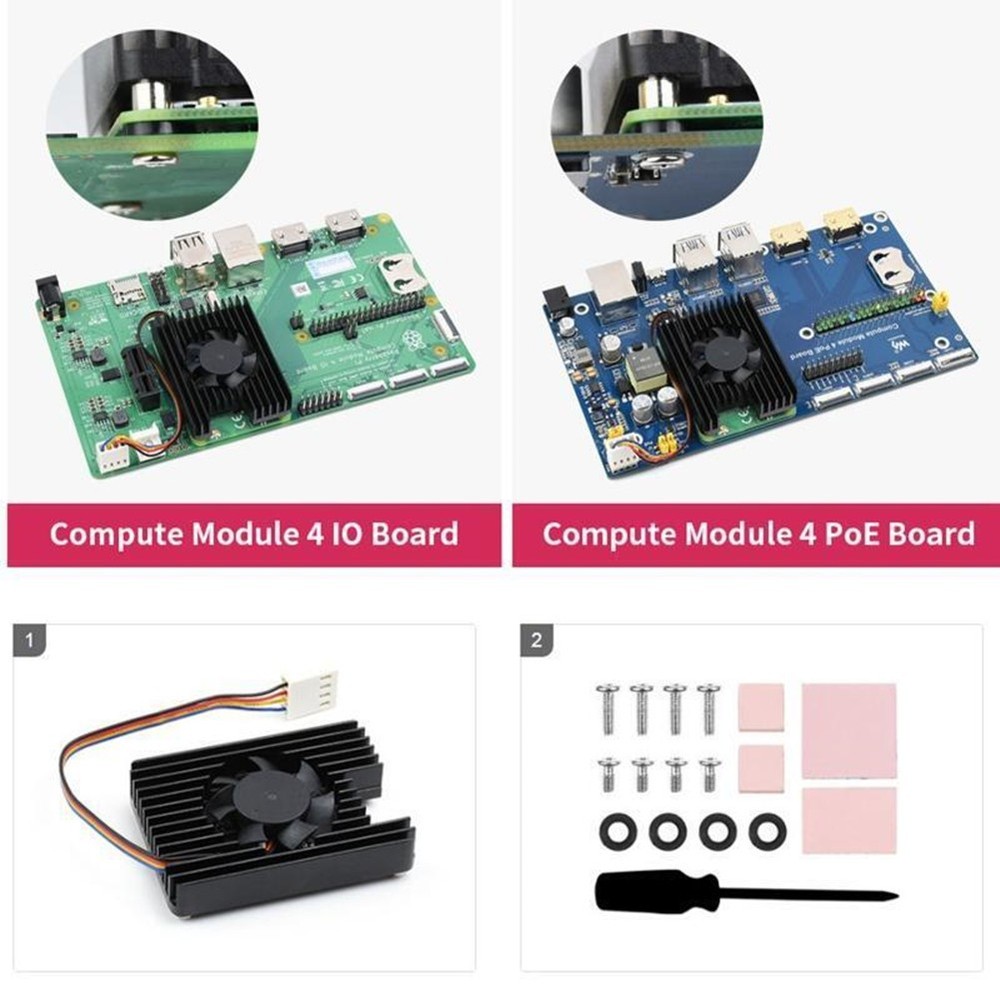 Alloy PWM Adjustable Speed Radiator with Fan for Raspberry Pi Compute Module 4