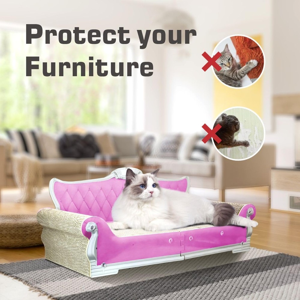 Sofa Shaped Cat Scratching Boards,Cat Scratcher Couch,Extra Large Cat Scratch...