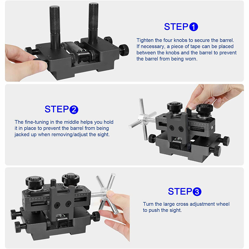 Universal Front&Rear Sight Pusher Tool Handgun Sight Adjust for 1911 Glock Sig