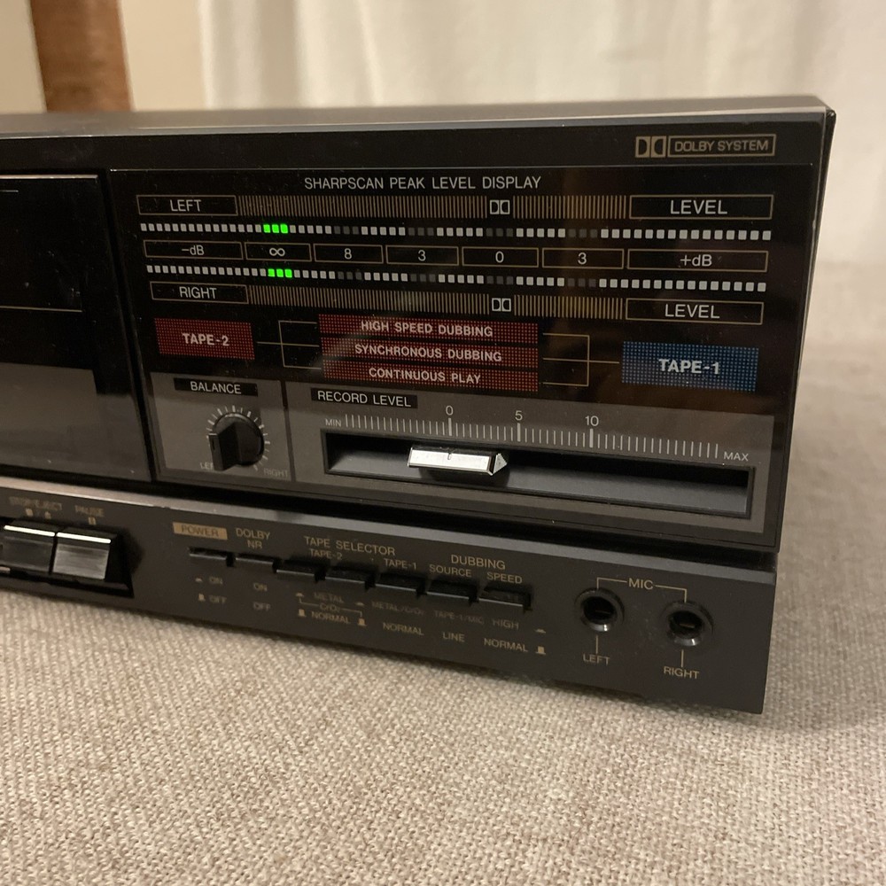 SHARP RT-W500 Stereo Double Cassette Deck Functional READ