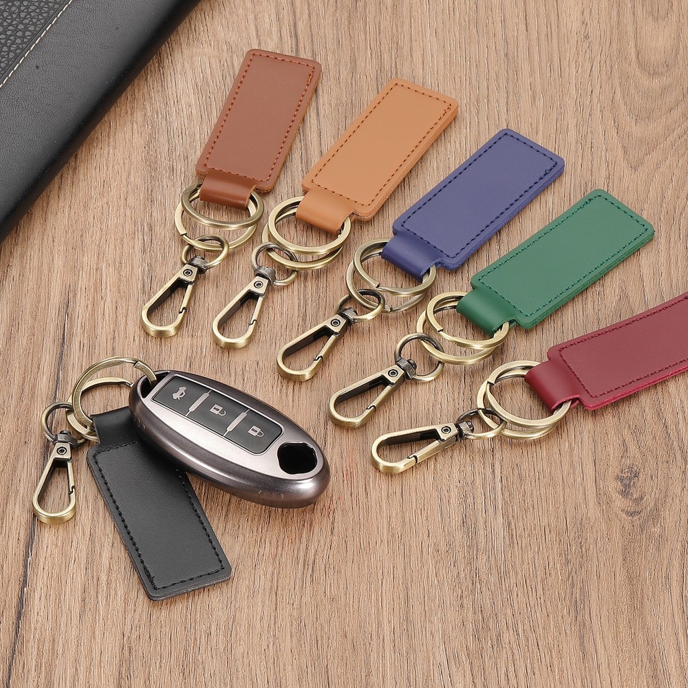Leather Keychains, 2Pcs Leather Key Chain for Car Keychain, Green