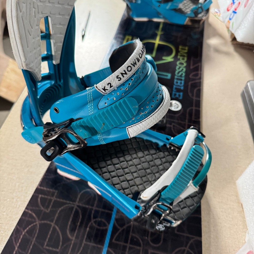 GNU Impossible EC2 BTX Asym Twin Snowboard 152cm + K2 Medium Bindings 26cm (75 c