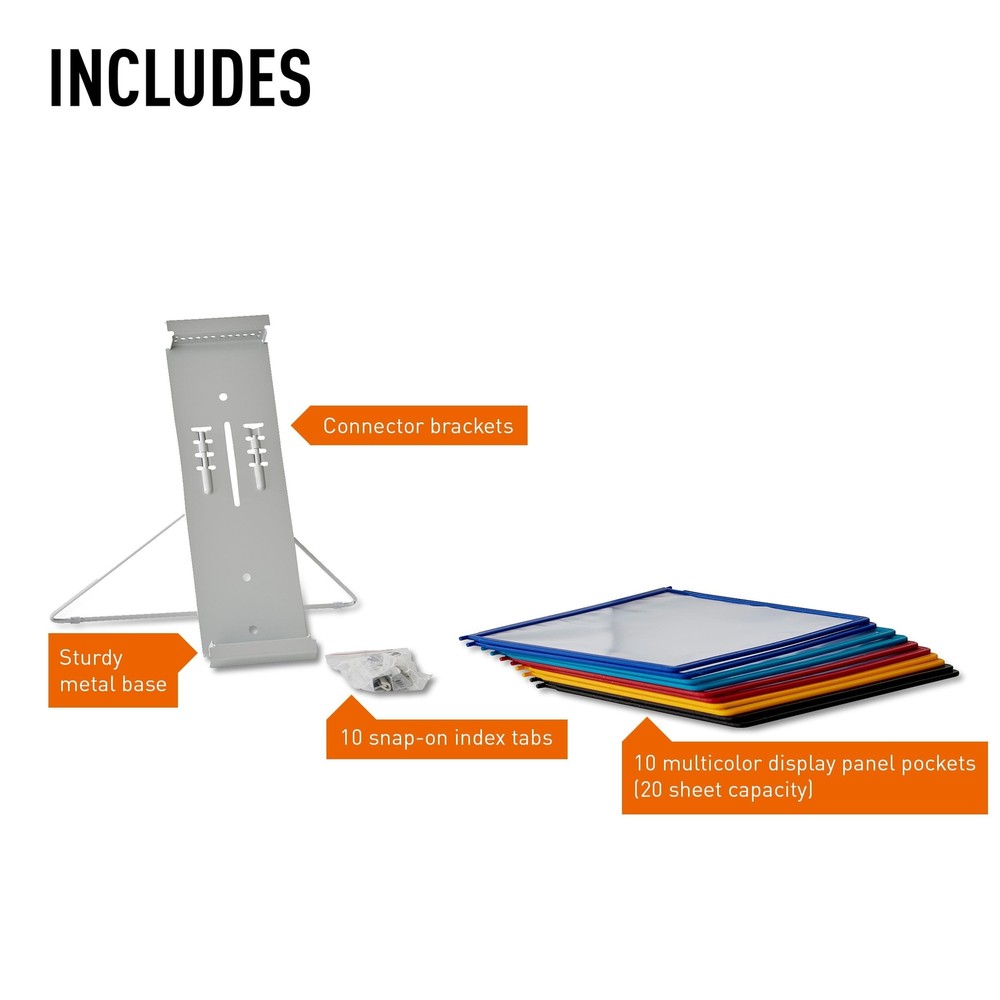 DURABLE Polypropylene Desktop Reference System, 10 Double-Sided Panels, Lette...