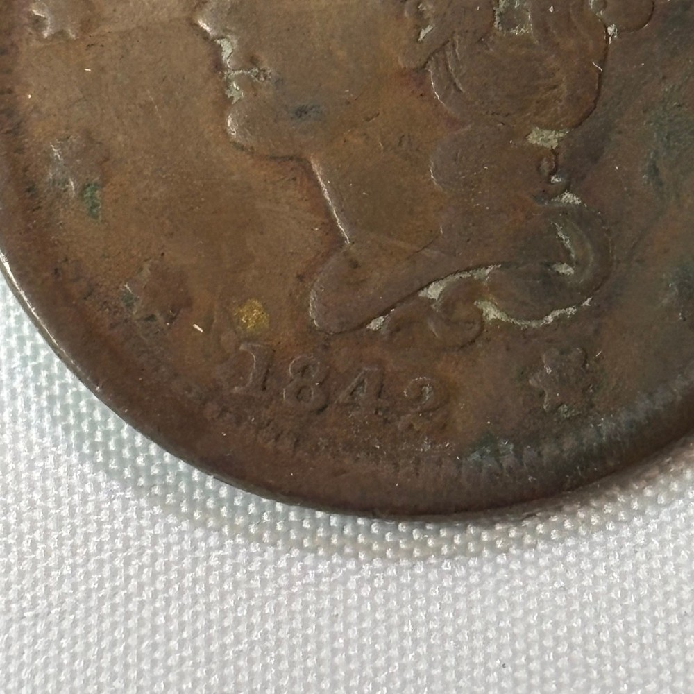 1842 Large Cent Braided Hair