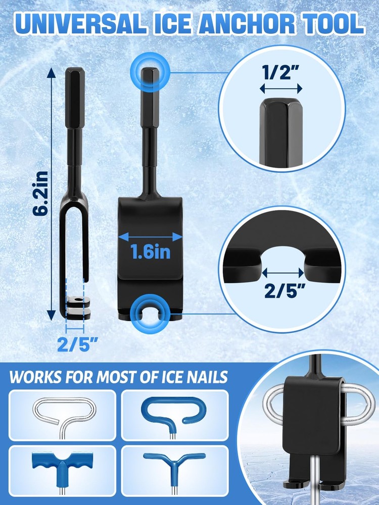 MADHOLLY Universal Ice Anchor Tool- Power Drill Adapter black