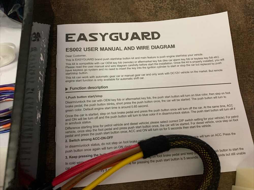 EASYGUARD ES002 Universal Push Engine Start Button with Remote Engine Start