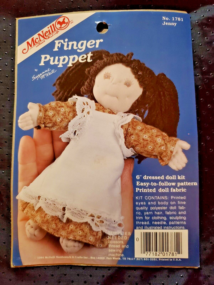 McNeill "Jenny" Finger Puppet Doll Sewing Kit Size 6"