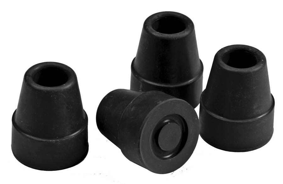 CANE TIPS 1" BLACK CAREX 2 Tips Per Box (Pack Of 2)