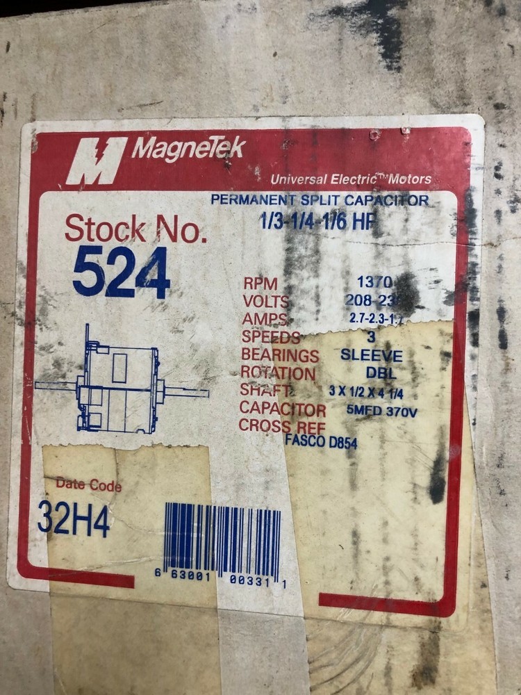 Magnatech double shaft universal motor model 524