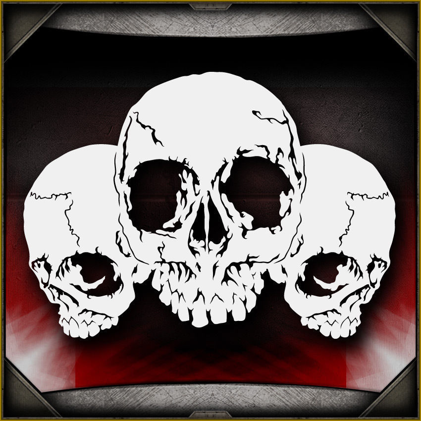 Skull Background 27 -  Airbrush Stencil Template Airsick