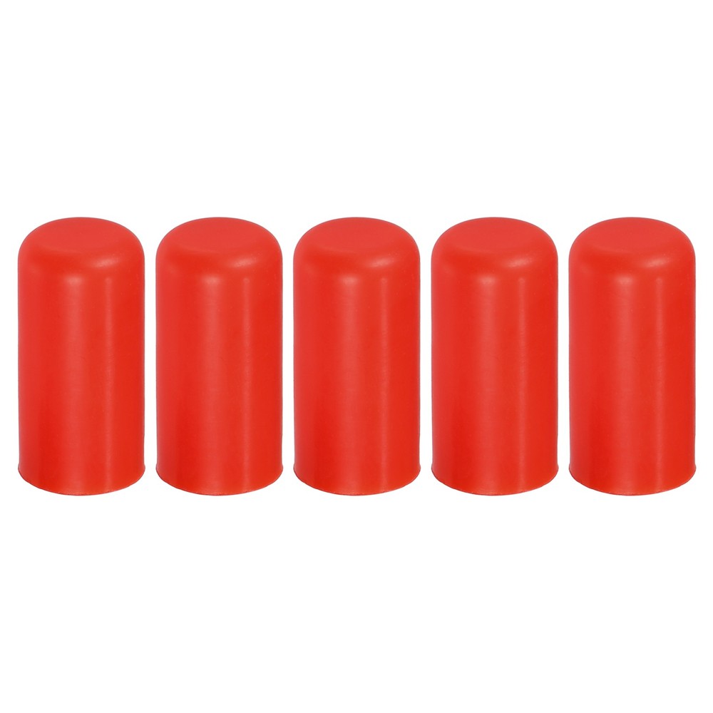 5Pcs 8mm 0.31" Silicone Suction Pipe End Cap for Car Red