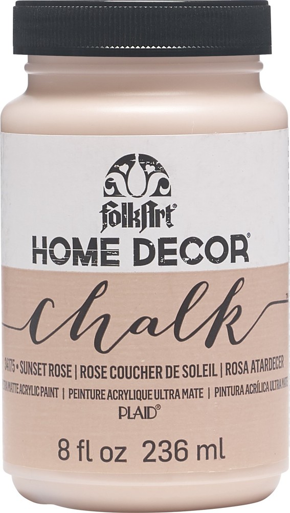 FolkArt Home Decor Chalk Paint 8oz-Sunset Rose
