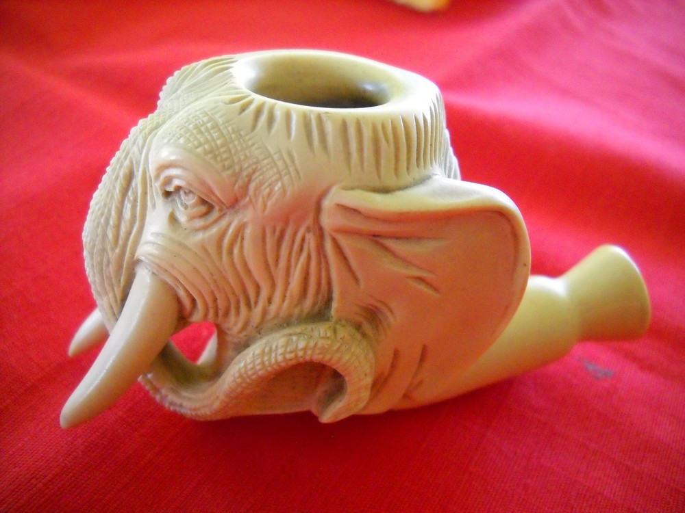 Meerschaum Elephant Head for Pipe.