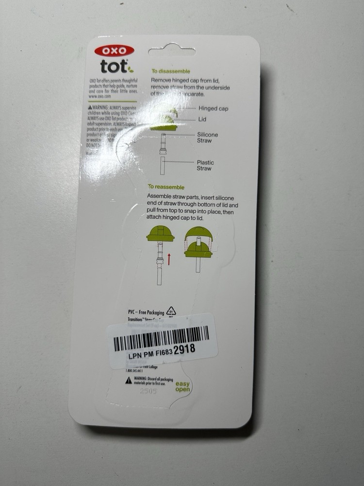 OXO Tot 2-Pack Replacement Straw Set - 9 ounce_White_SZ_2 Count