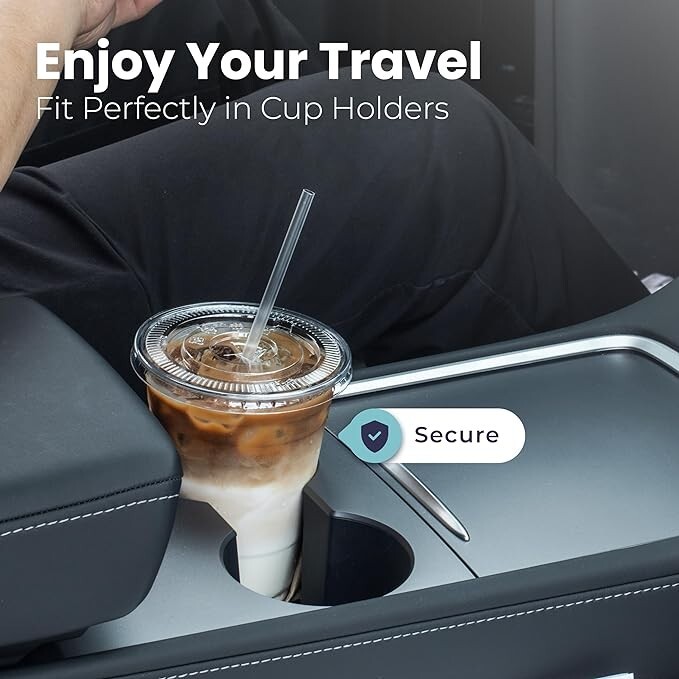 100 sets [ 32oz ] Clear Plastic Cups with lids