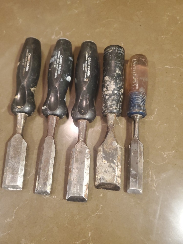 Vintage Craftsman Wood Chisel Lot