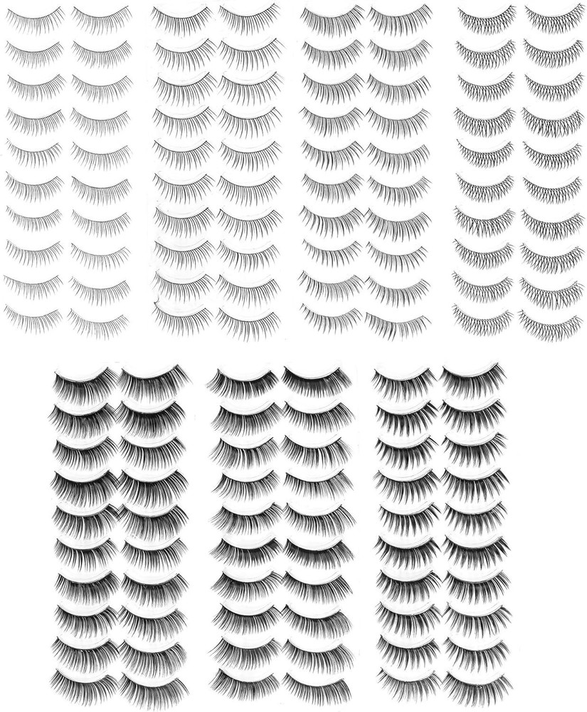 Eye lashes 140 Pairs False Eye Lashes Bundle - 7 Styles (140 Pairs Bundle)NEW
