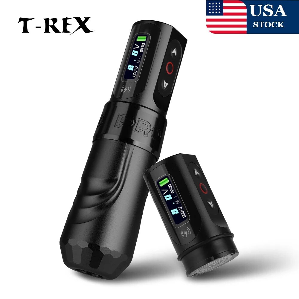 T-Rex Cordless Tattoo Machine Gun 2 Replaceable Battery Rotating Coreless Motor