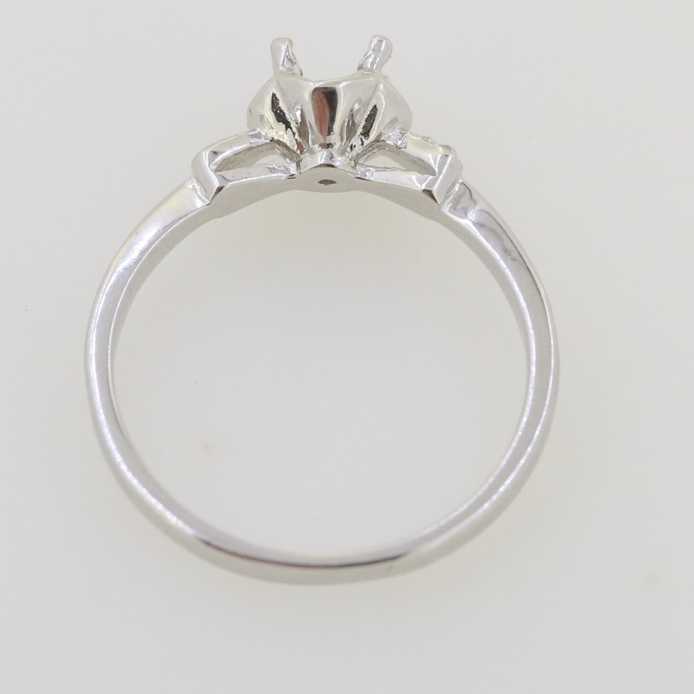 Sterling Silver Semi Mount Ring Setting Rd 4 4.5mm Solitaire Accent Engagement