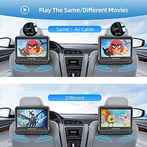Dual Car DVD Player with Headrest Mount, Two Headrest DVD Player with 2