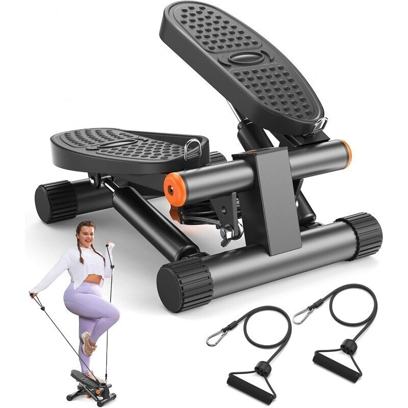 Steppers for Exercise Stair Stepper with Resistance Bands Mini Stepper 300LBS