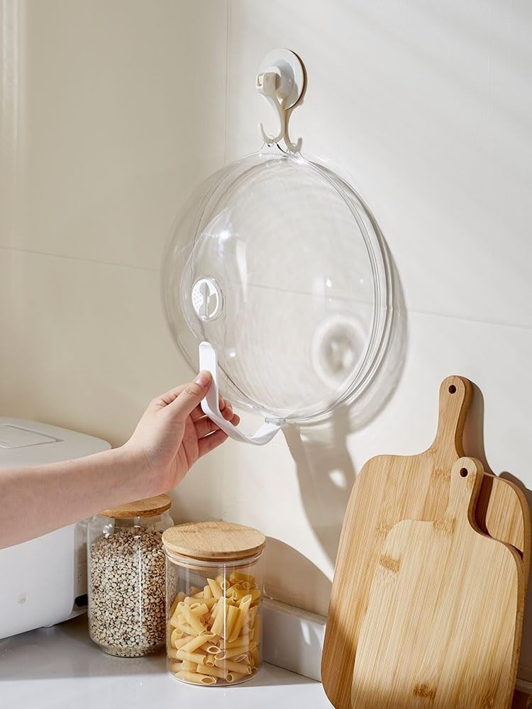 Transparent Microwave Cover with Steam Vent - Safe & Efficient Cooking Tool