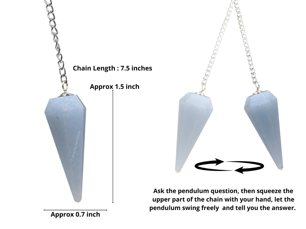 Blue Calcite Dowsing Crystal Pendulum