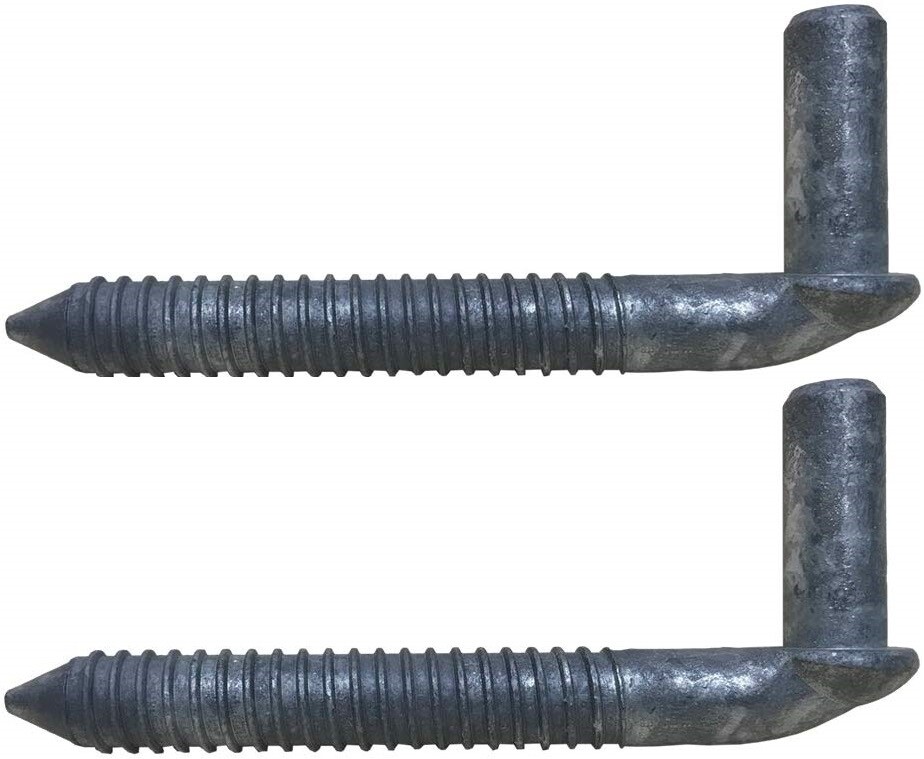 3/4 Chain Link Lag screw Gate Hinge Side Wood Post Bolt Hinge Galvanized (Pair)