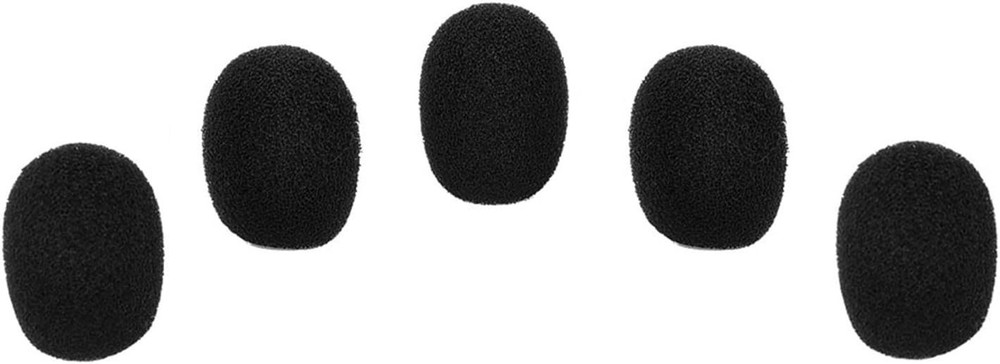 5 Pack Mini-size Lapel Headset Microphone Windscreen, Black
