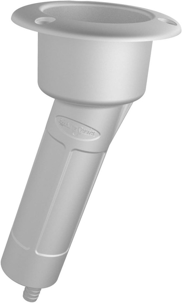 Plastic 15° Rod & Cup Holder - Drain - round Top - White
