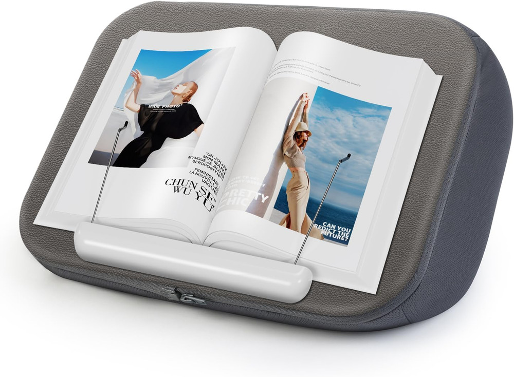 Book Stand with Pillow Lap Holder Hands-Free Reading Bed Desk Adjustable