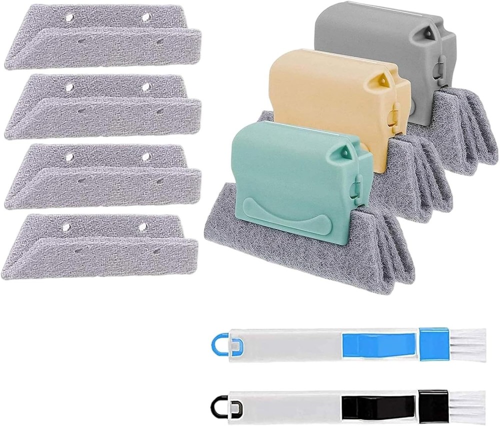 9 PCS Magic Window Track Cleaner, Multi-angle Window Groove Cleaning Brush, Sill