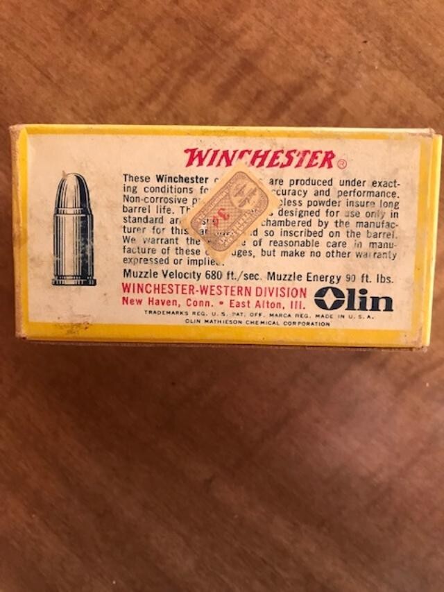 Vintage Winchester 32 Smith & Wesson 85 Grain Ammo Box, (EMPTY)