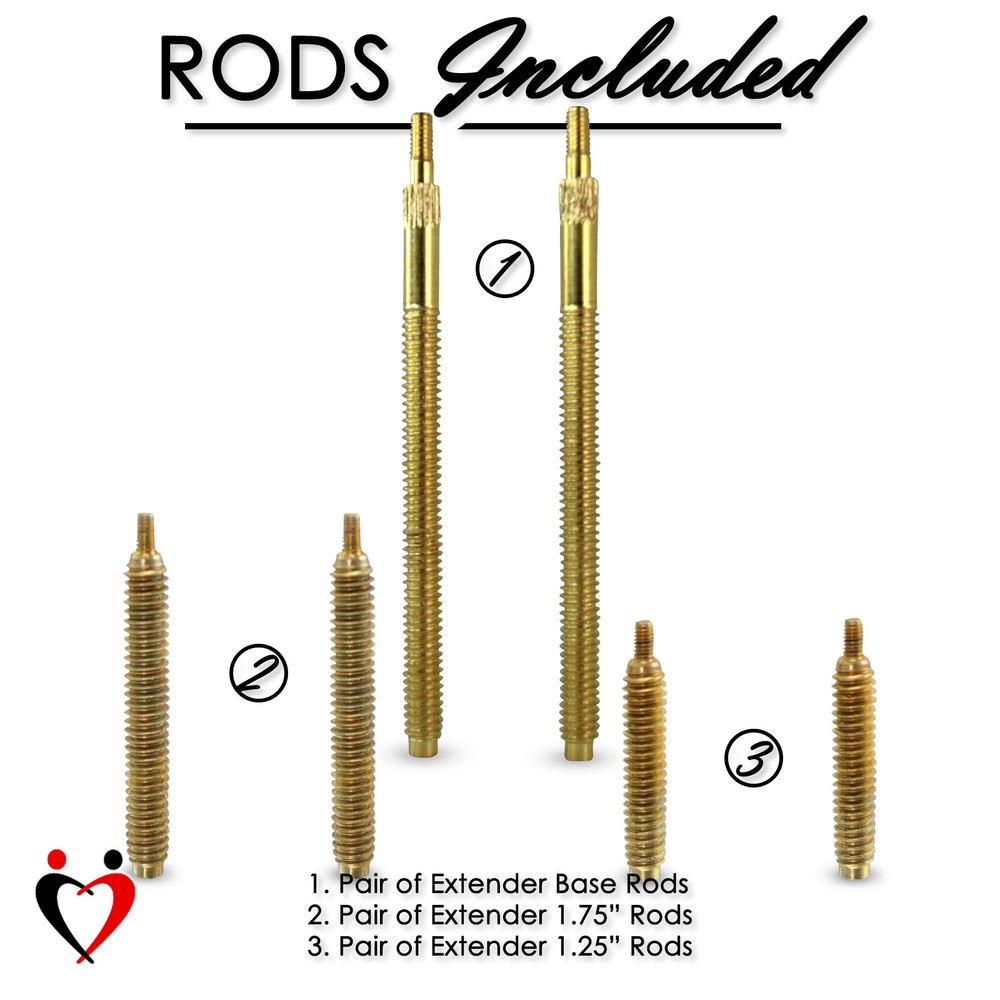 LeLuv SLIDER Penis Extender Replacement Base or Threaded Rod PAIRS