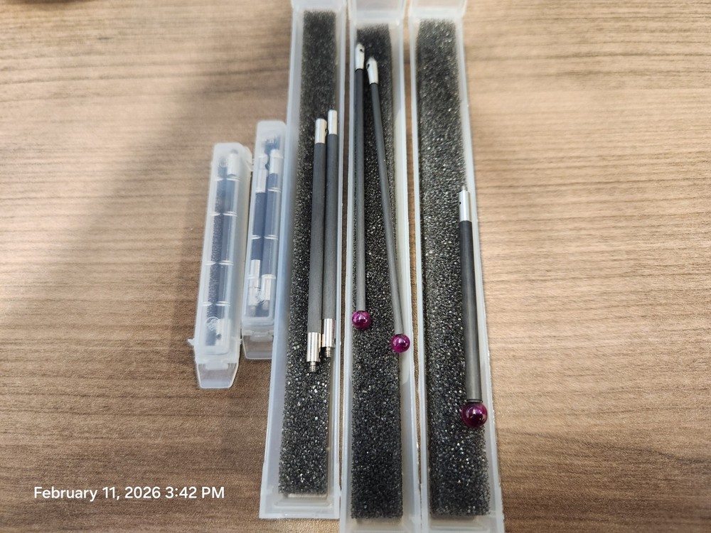 CMM 3x CF Ruby Styli & 5x CF Extensions all M2