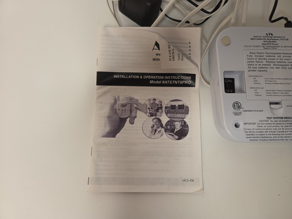 ATS Personal Emergency Response System 2-Way Voice Pendant Communicator Set