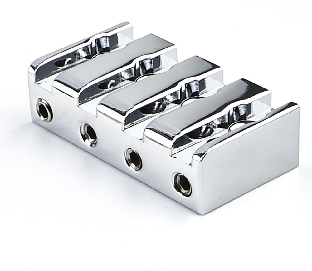 Chrome Brass 4 String Headless Bass Bridge String Lock Nut