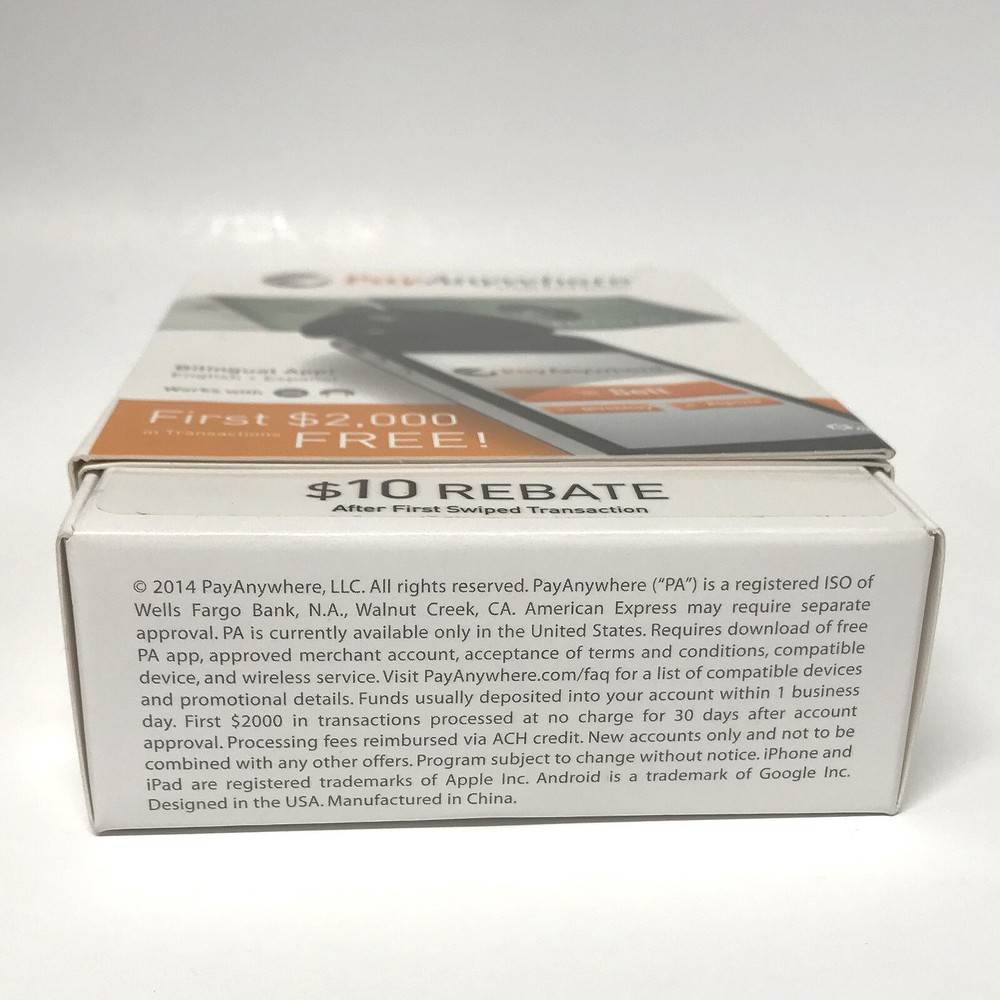 PayAnywhere Mobile Credit Card Reader for iPhone & Android 2014 New in Box