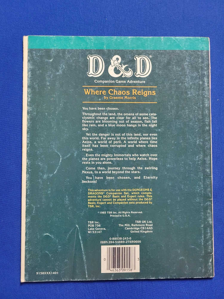 Where Chaos Reigns Adventure Module - Dungeons and Dragons CM6