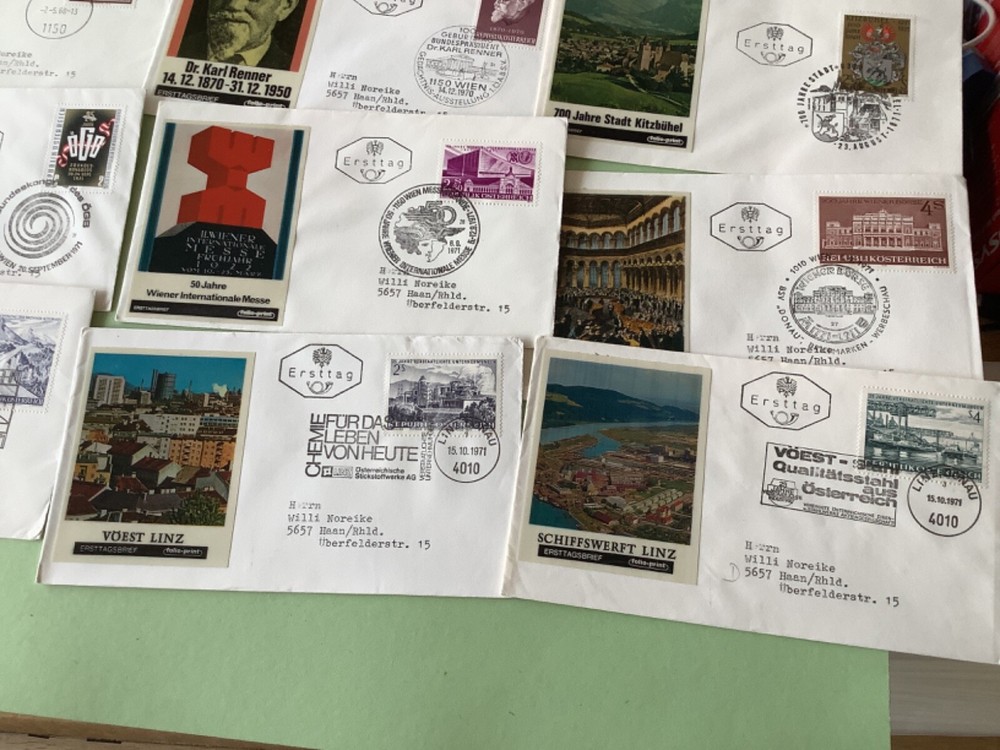 Austria postal covers with Photo 16 items Ref A2293
